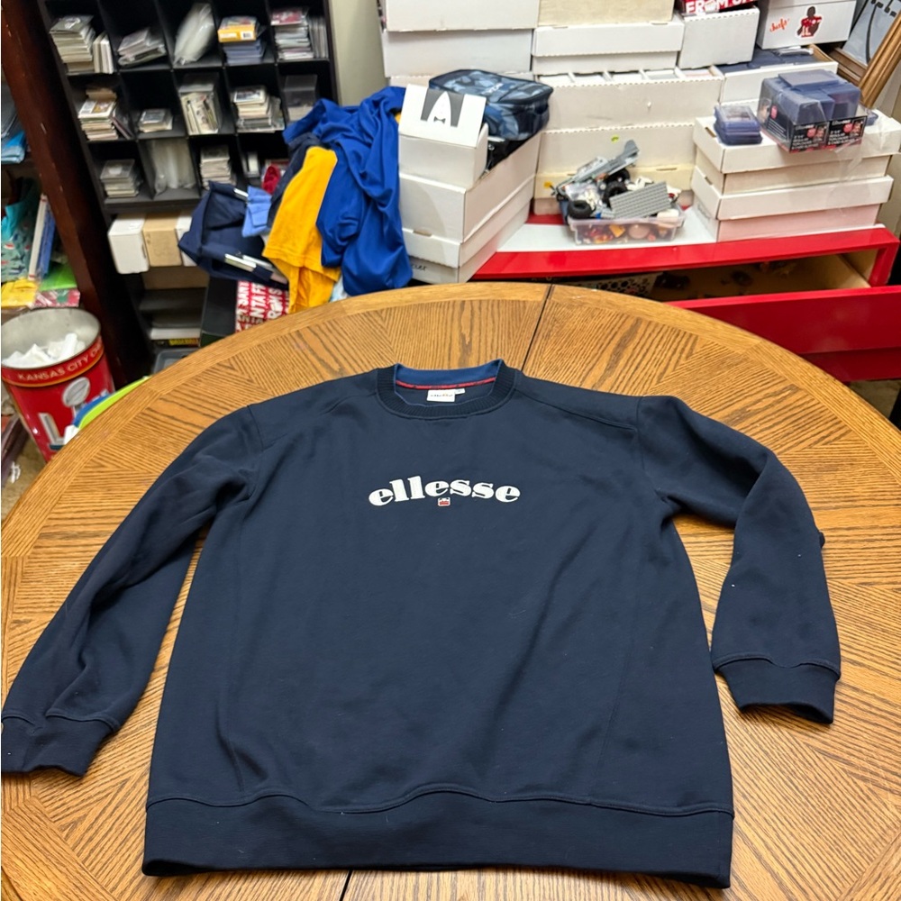 Ellesse Men's Dark Blue Crewneck Sweater